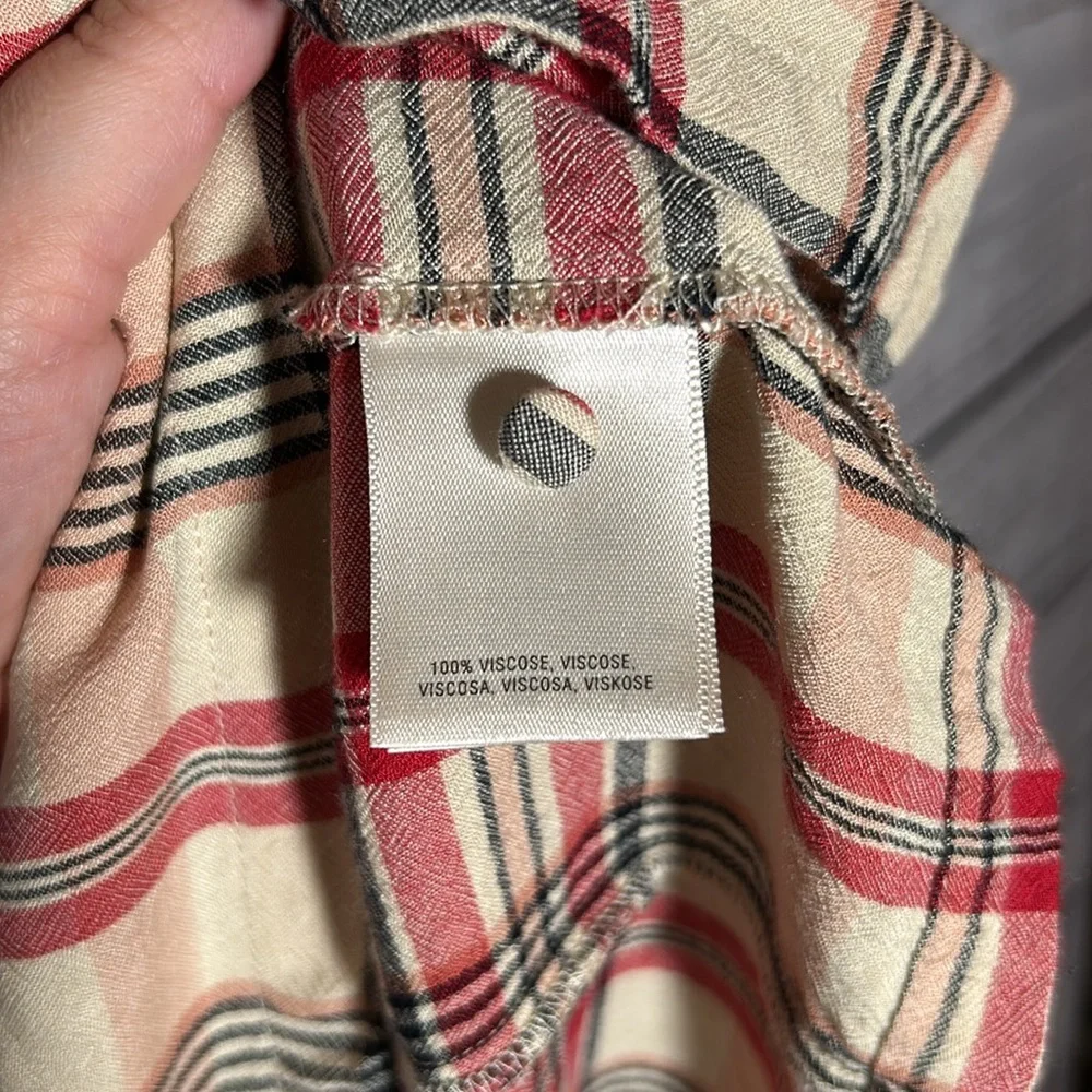Maeve Priscilla Plaid Flutter Sleeve Top from Anthropologie Small